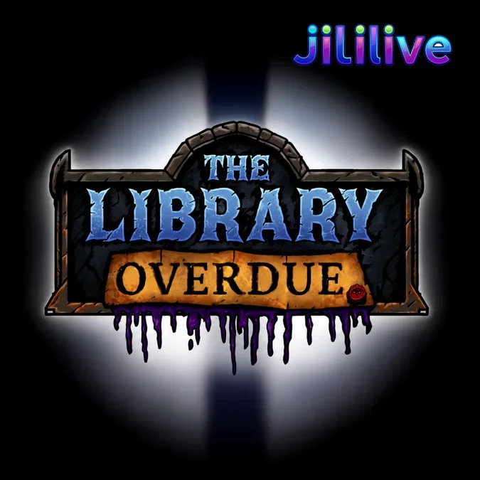 The Library Overdue স্লট গেমের একটি দৃশ্য যেখানে গথিক লাইব্রেরি এবং Stackways মেকানিক প্রদর্শিত হচ্ছে।